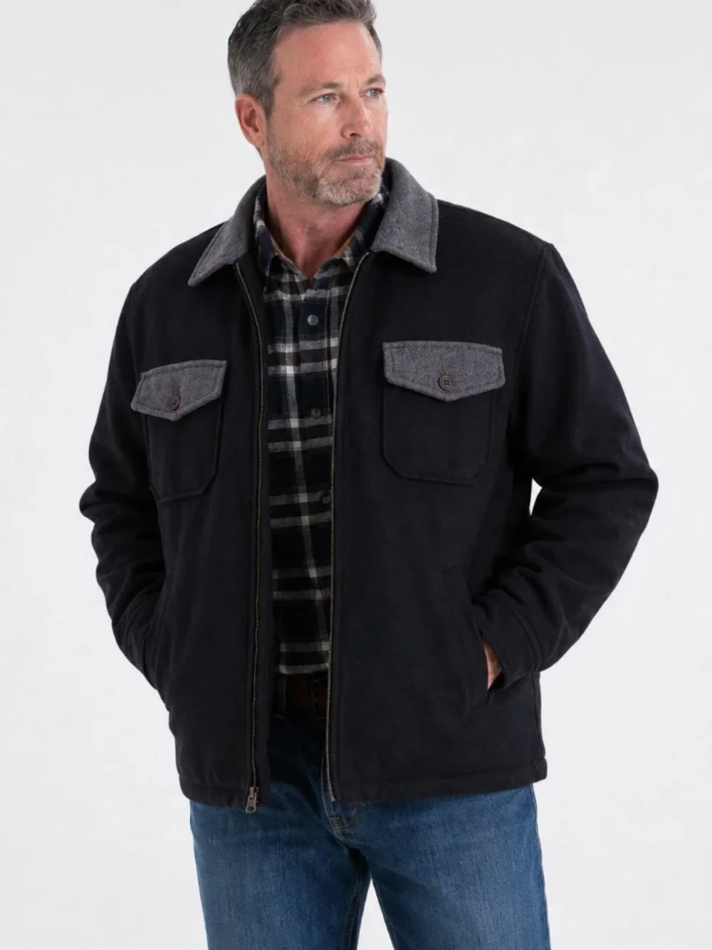 Legendary Whitetails Men's Berber Black Lined Wool Coat Size XL